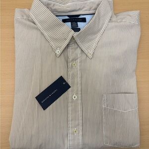 Tommy Hilfiger Men's Tan Striped Shirt